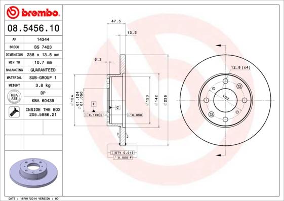 Breco BS 7423 - Тормозной диск autosila-amz.com