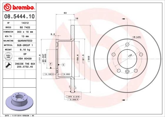 Breco BS 7422 - Тормозной диск autosila-amz.com