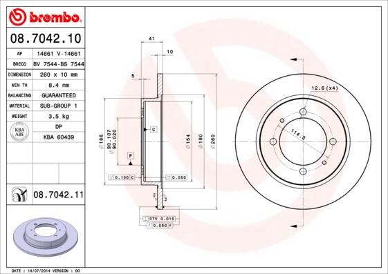 Breco BS 7544 - Тормозной диск autosila-amz.com
