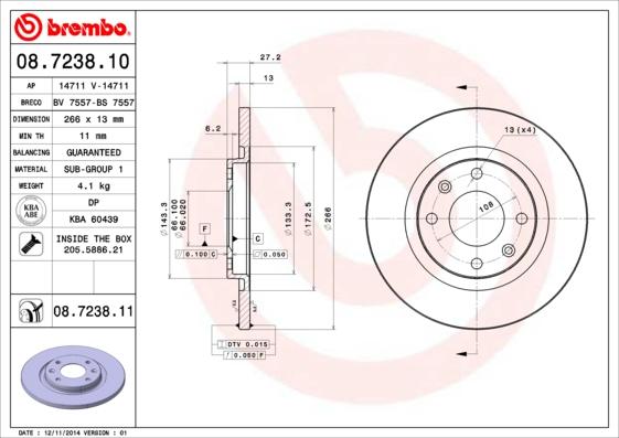 Breco BS 7557 - Тормозной диск autosila-amz.com