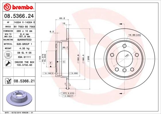 Breco BV 7563 - Тормозной диск autosila-amz.com