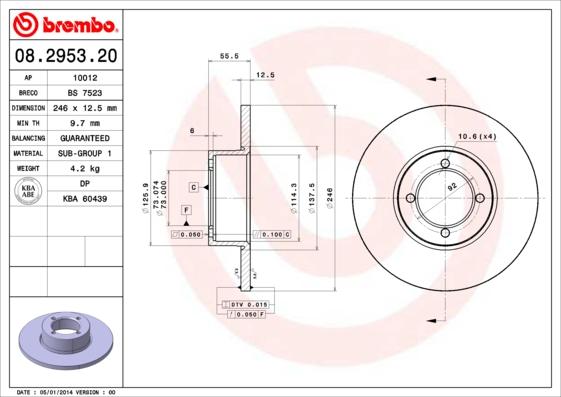 Breco BS 7523 - Тормозной диск autosila-amz.com