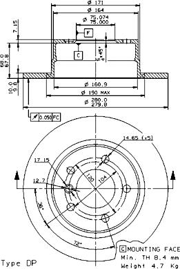 Breco BS 7659 - Тормозной диск autosila-amz.com