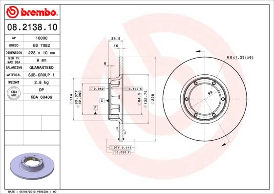 Breco BS 7082 - Тормозной диск autosila-amz.com