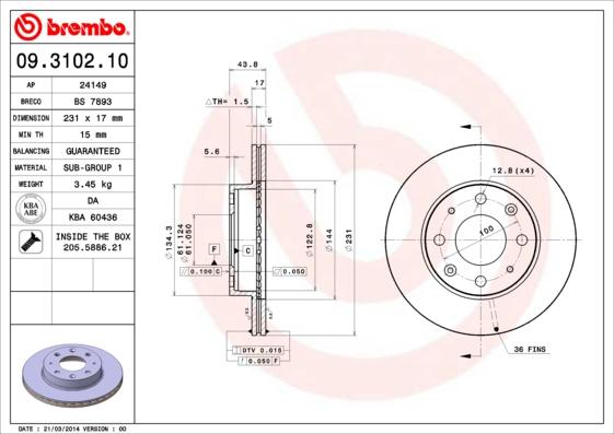 Breco BS 7893 - Тормозной диск autosila-amz.com