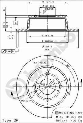 Breco BS 7350 - Тормозной диск autosila-amz.com