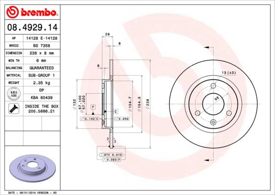 Breco BS 7358 - Тормозной диск autosila-amz.com