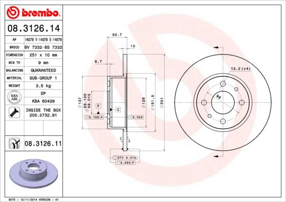 Breco BS 7332 - Тормозной диск autosila-amz.com
