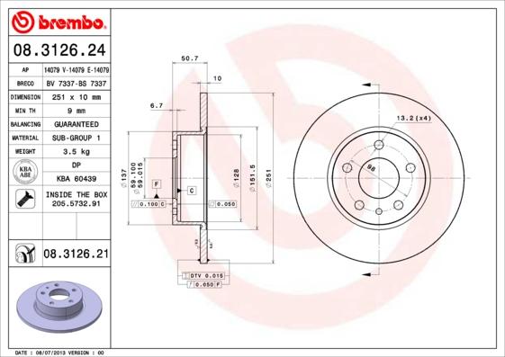 Breco BS 7337 - Тормозной диск autosila-amz.com