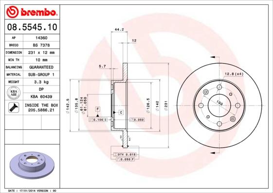 Breco BS 7378 - Тормозной диск autosila-amz.com
