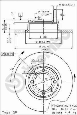 Breco BS 7228 - Тормозной диск autosila-amz.com