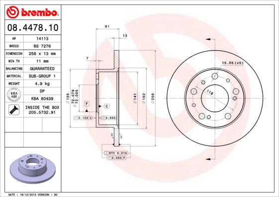 Breco BS 7276 - Тормозной диск autosila-amz.com