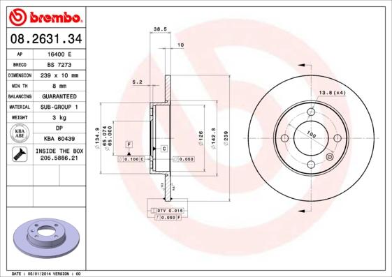 Breco BS 7273 - Тормозной диск autosila-amz.com