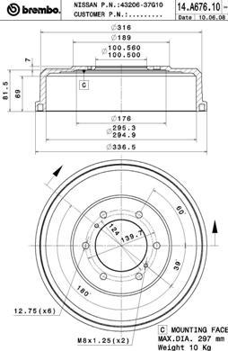 Breco BT 1676 - Тормозной барабан autosila-amz.com