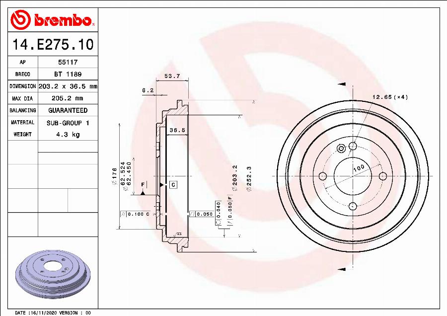 Breco BT 1189 - Тормозной барабан autosila-amz.com