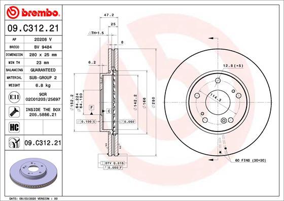 Breco BV 9484 - Тормозной диск autosila-amz.com