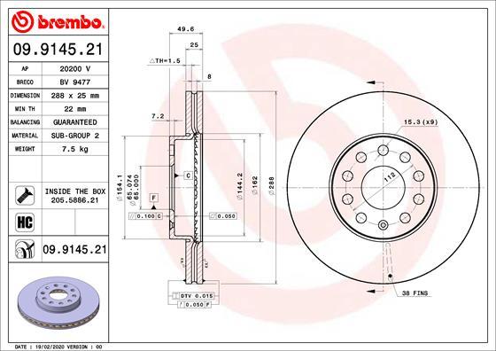 Breco BV 9477 - Тормозной диск autosila-amz.com