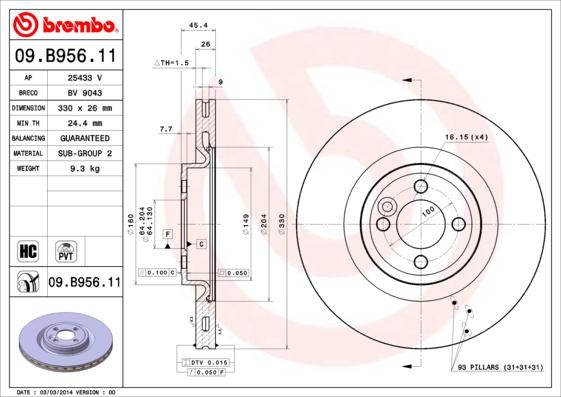Breco BV 9043 - Тормозной диск autosila-amz.com