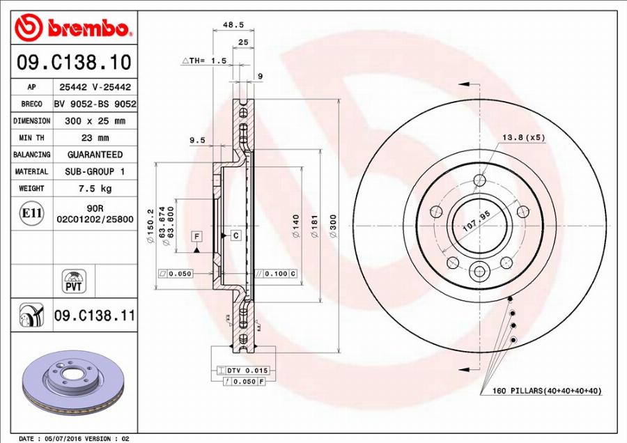 Breco BV 9052 - Тормозной диск autosila-amz.com