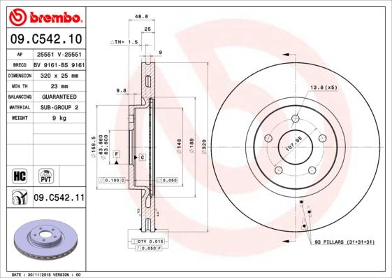 Breco BV 9161 - Тормозной диск autosila-amz.com