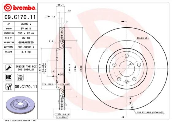 Breco BV 9117 - Тормозной диск autosila-amz.com