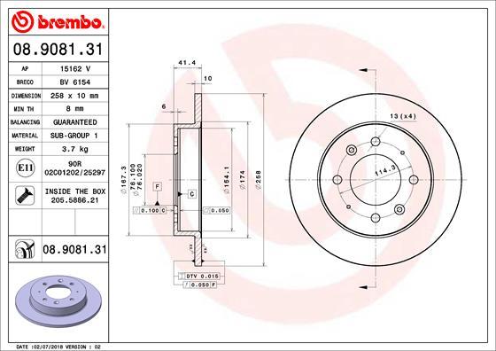 Breco BV 6154 - Тормозной диск autosila-amz.com