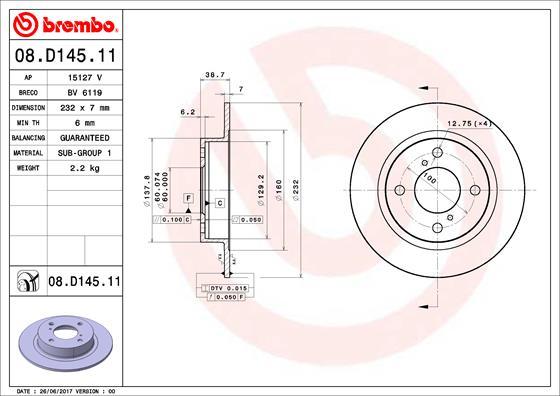 Breco BV 6119 - Тормозной диск autosila-amz.com