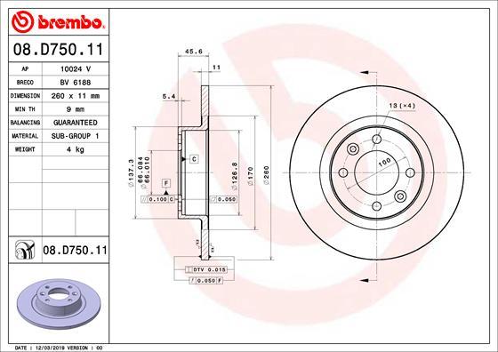 Breco BV 6188 - Тормозной диск autosila-amz.com
