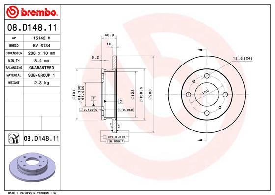Breco BV 6134 - Тормозной диск autosila-amz.com