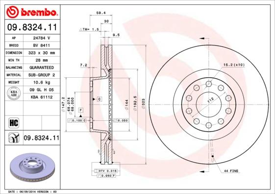 Breco BV 8411 - Тормозной диск autosila-amz.com