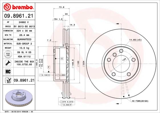 Breco BV 8613 - Тормозной диск autosila-amz.com