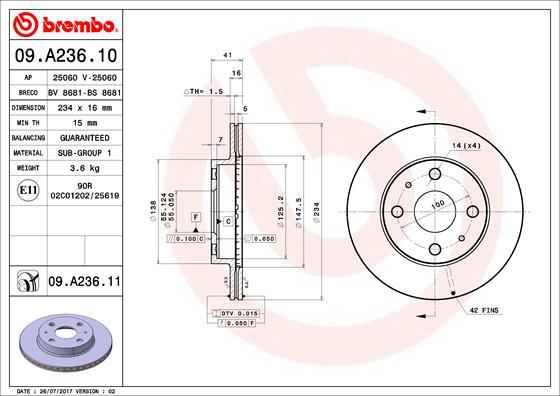 Breco BV 8681 - Тормозной диск autosila-amz.com