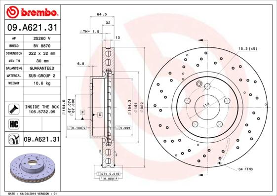 Breco BV 8870 - Тормозной диск autosila-amz.com