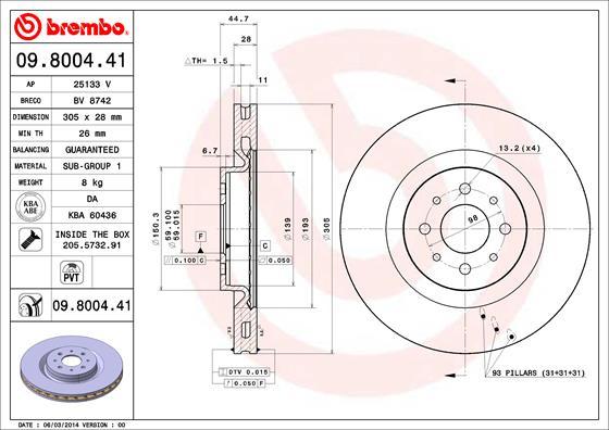 Breco BV 8742 - Тормозной диск autosila-amz.com