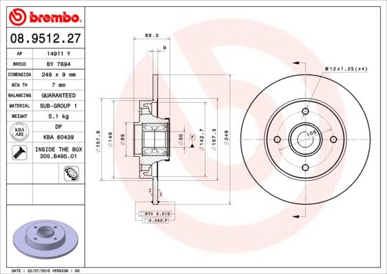 Breco BY 7694 - Тормозной диск autosila-amz.com