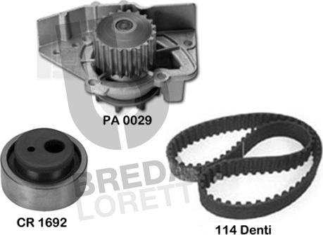 Breda Lorett KPA0103A - Водяной насос + комплект зубчатого ремня ГРМ autosila-amz.com