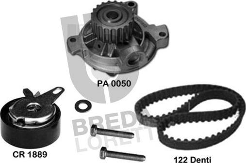 Breda Lorett KPA0720A - Водяной насос + комплект зубчатого ремня ГРМ autosila-amz.com