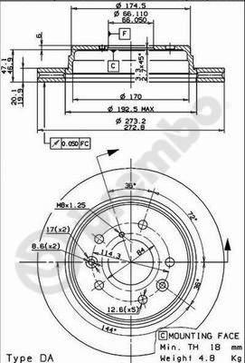 Brembo 09.9127.10 - Тормозной диск autosila-amz.com