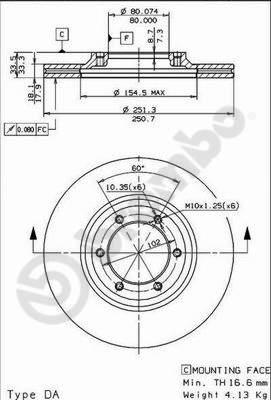 Brembo 09.5499.10 - Тормозной диск autosila-amz.com