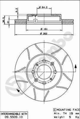 Brembo 09.5509.75 - Тормозной диск autosila-amz.com