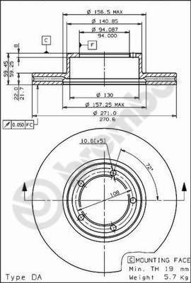 Brembo 09.5652.20 - Тормозной диск autosila-amz.com