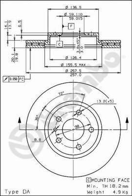 Brembo 09.5870.20 - Тормозной диск autosila-amz.com