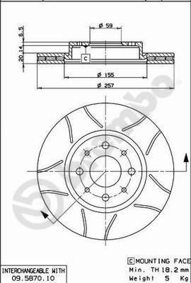 Brembo 09.5870.75 - Тормозной диск autosila-amz.com