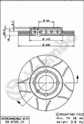 Brembo 09.6799.75 - Тормозной диск autosila-amz.com