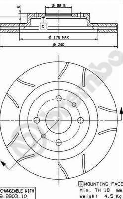 Brembo 09.8903.75 - Тормозной диск autosila-amz.com