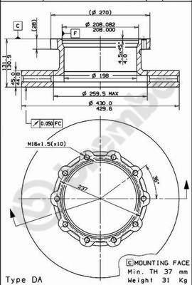 Brembo 09.8067.10 - Тормозной диск autosila-amz.com