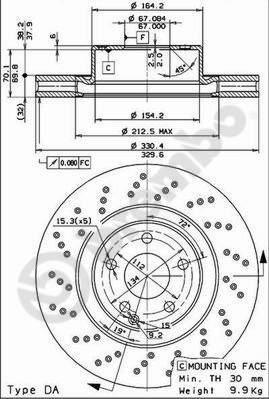 Brembo 09.7960.11 - Тормозной диск autosila-amz.com