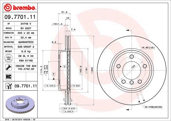 Brembo 09.7701.11 - Тормозной диск autosila-amz.com