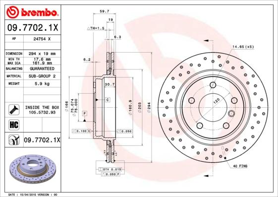 Brembo 09.7702.1X - Монтажный комплект, катализатор autosila-amz.com