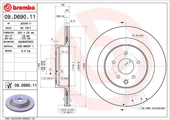 Brembo 09.D690.11 - Тормозной диск autosila-amz.com